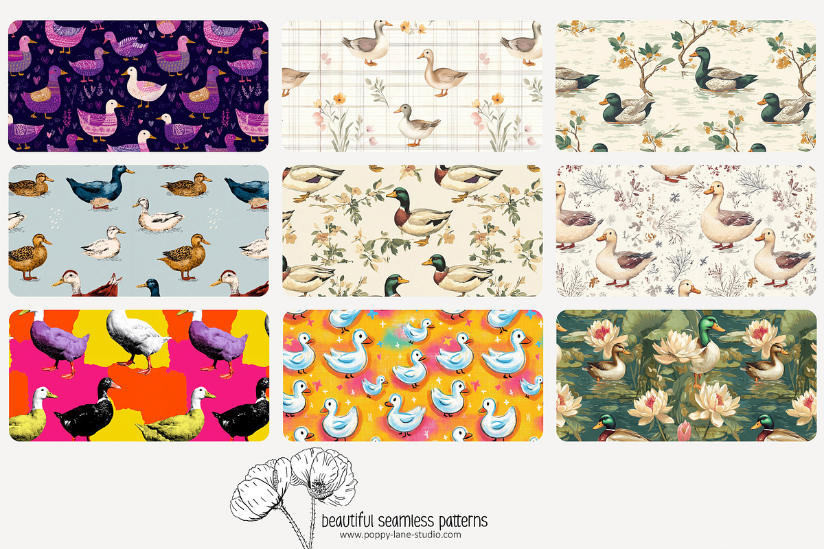 80 duck seamless pattern, a Pattern Graphic by Poppy Lane Studio (Photo 8 of 11)