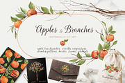 Apples and branches Watercolor set, an Illustration by NataliVA (Thumbnail 1 of 9)