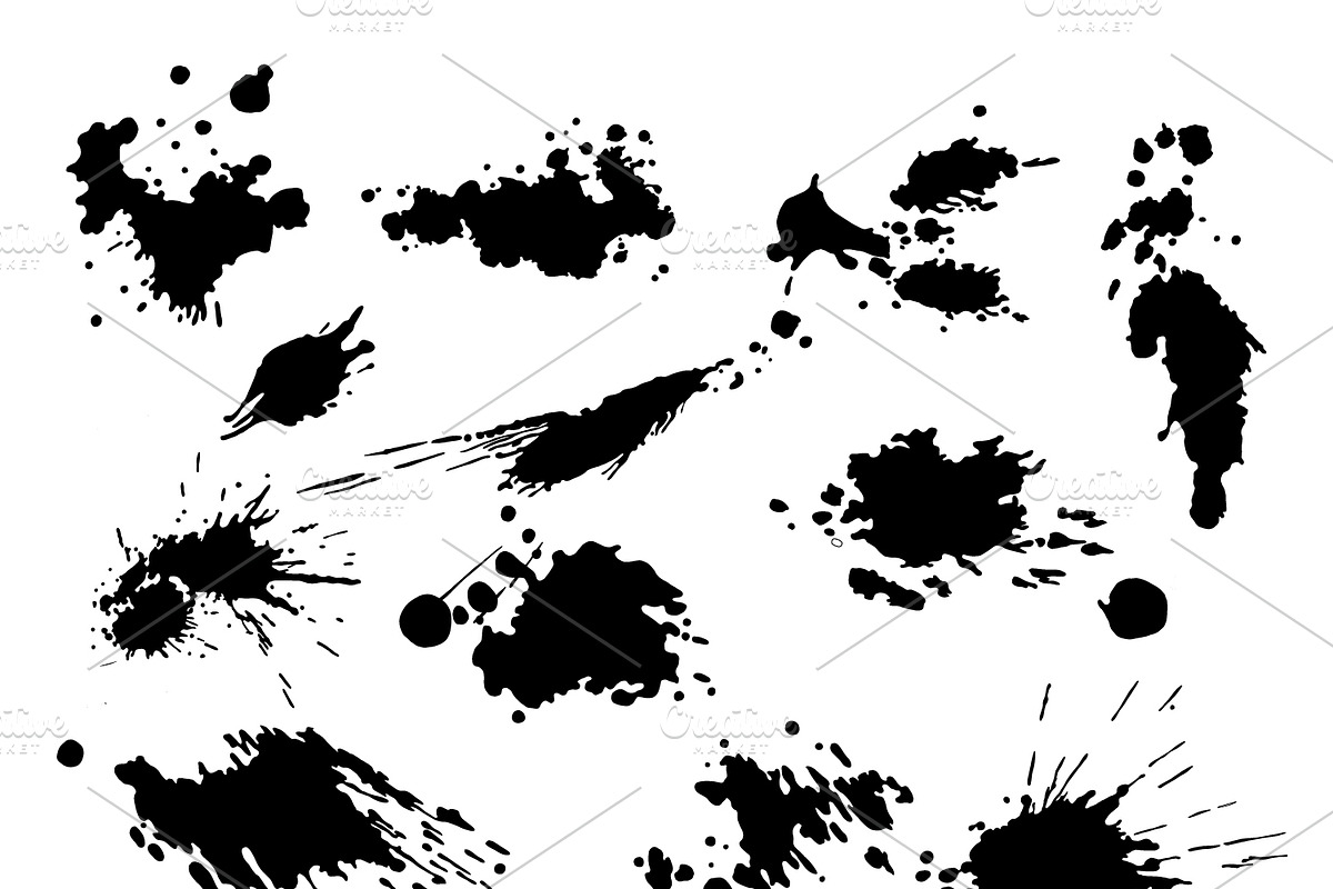 Big vector set of painted blots, a Texture Graphic by Valentain_Jevee (Photo 12 of 31)