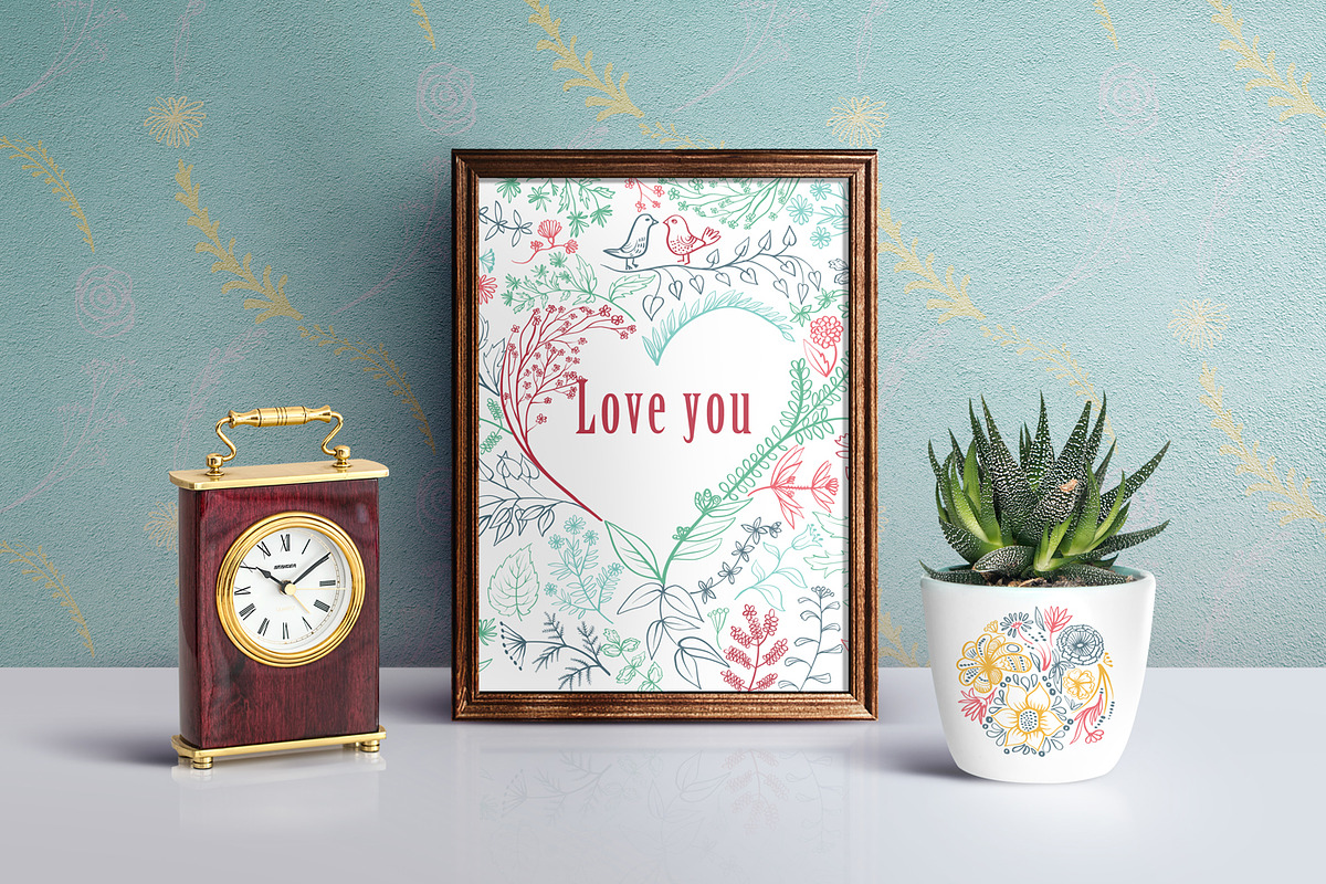 Twigs & flowers. Vector patterns, a Pattern Graphic by olly87 (Photo 8 of 8)