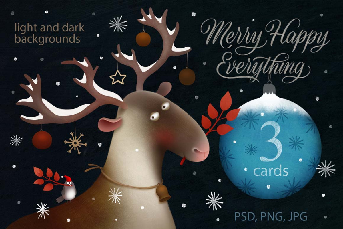 Animal Christmas Greeting Cards, an Animal Illustration by CosyPic (Photo 1 of 5)