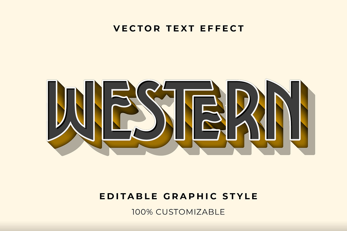 Retro Western 3D Text Effect