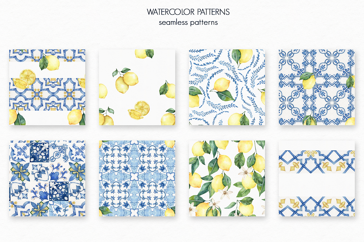 Lemon and portuguese tiles set, an Illustration by Bruna Illustrates (Photo 5 of 5)