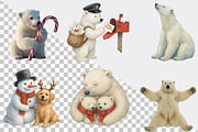 Christmas Polar Bear Clipart, an Illustration by SVGArt (Thumbnail 3 of 8)