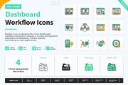 SaaS Dashboard Icons, an Outline Icon by vexper (Thumbnail 1 of 10)