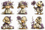 Whimsical Easter Animals Clipart, an Illustration by Craft Nest (Thumbnail 3 of 12)