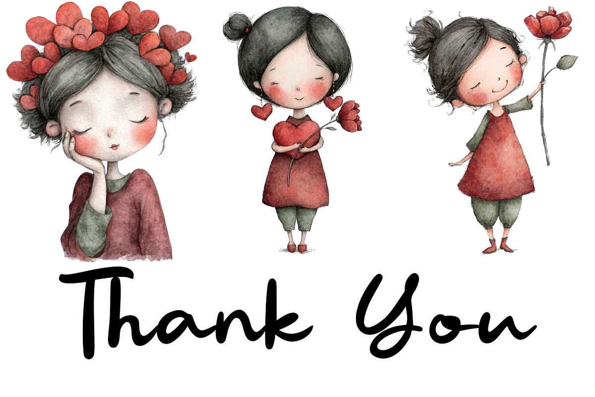 Whimsical Valentine’s Day Girl Clipa, an Illustration by CraftArtStudio (Photo 6 of 6)