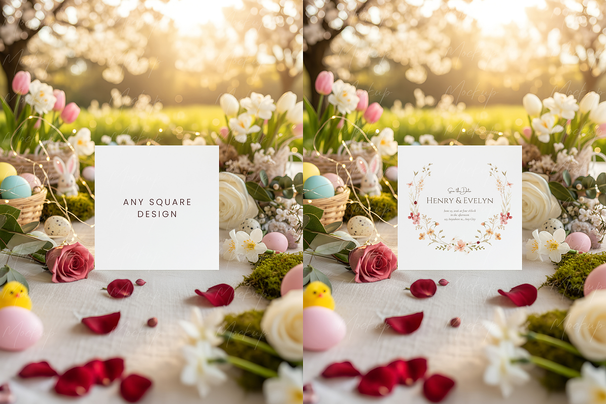 Spring Garden Easter Card Mockup, a Product Mockup by TatiMockup (Photo 2 of 3)
