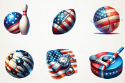 Patriotic Sports Elements Clipart, an Illustration by RobertsArt (Thumbnail 4 of 7)