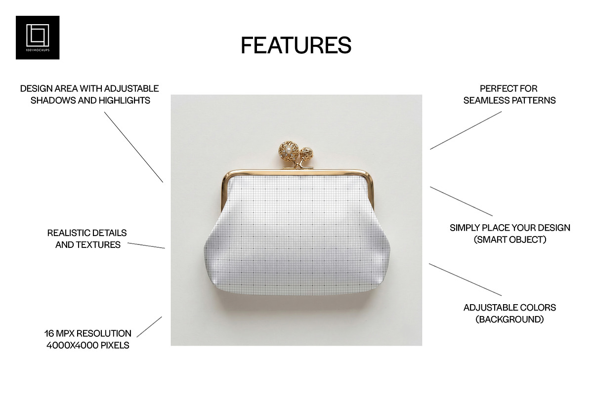 Satin Kiss Lock Purse Mockup, a Product Mockup by 1001 mockups (Photo 2 of 10)