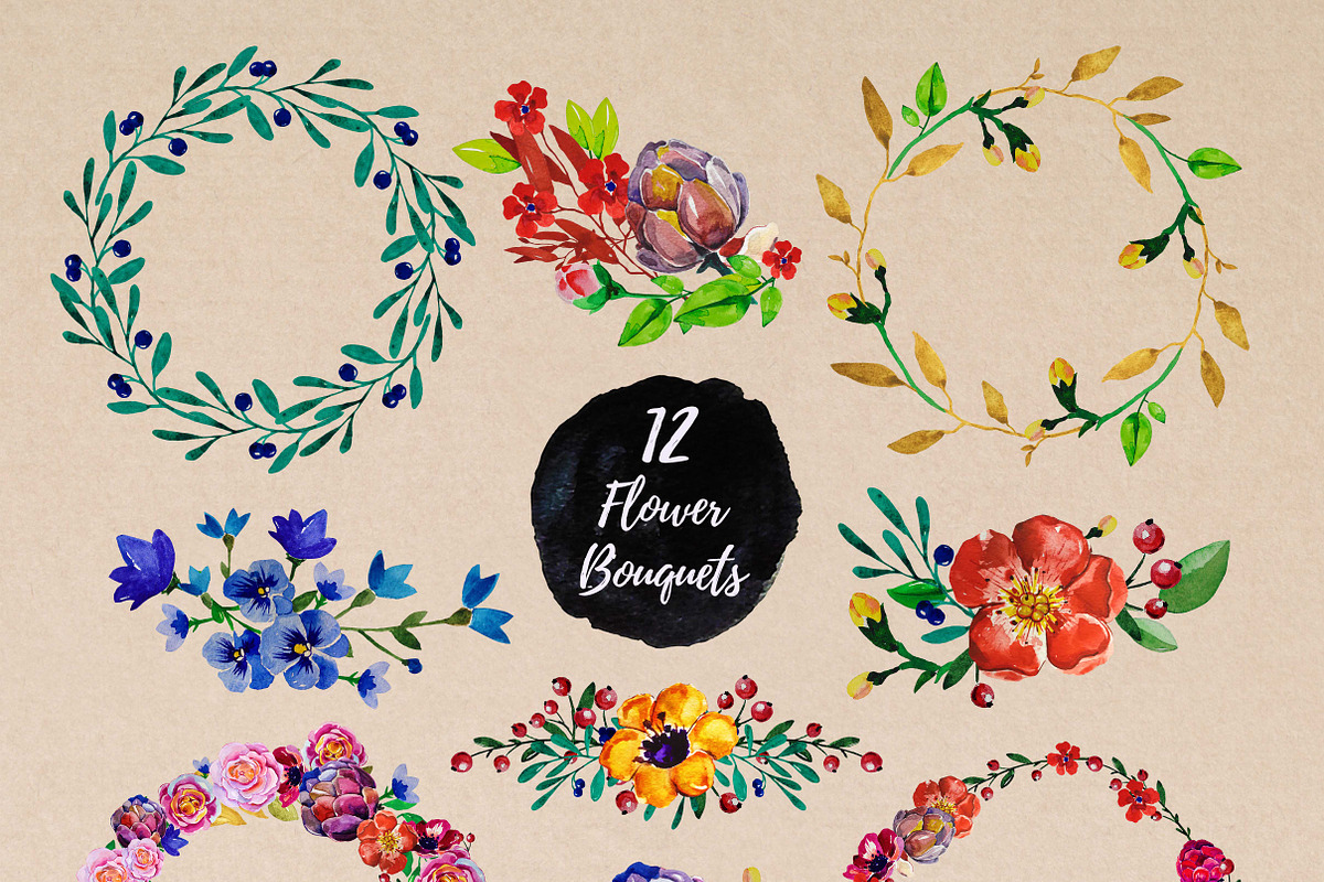 Watercolor Flowers, a Decorative Illustration by BLAZTIGRA (Photo 3 of 4)