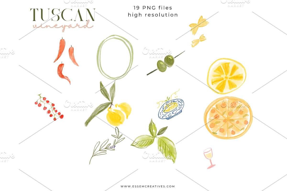 Tuscan Vineyard Whimsical Graphics, a Background Graphic by Essem Creatives (Photo 5 of 7)
