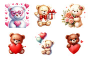 Teddy Bear Valentine Clipart, an Illustration by Design Market (Thumbnail 3 of 5)