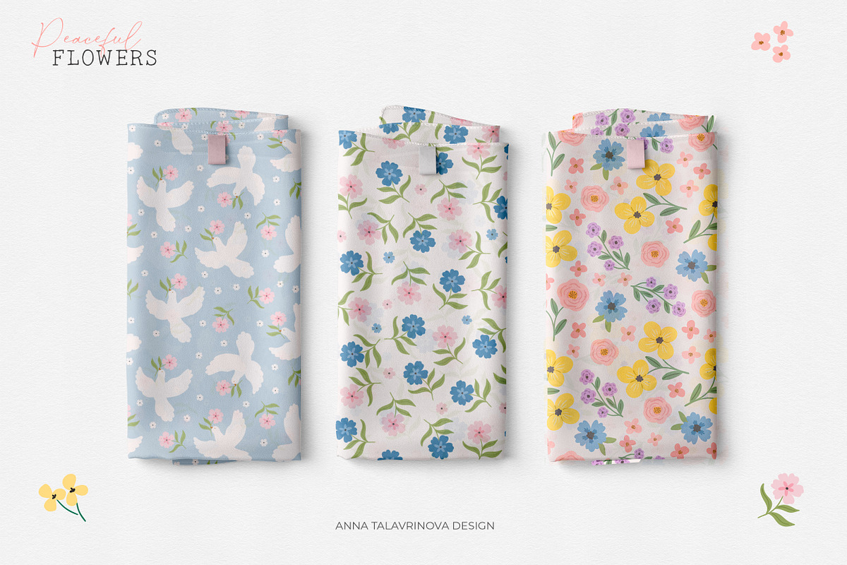 Peaceful Flower clipart & pattern, a Pattern Graphic by Cozy pattern shop (Photo 4 of 9)