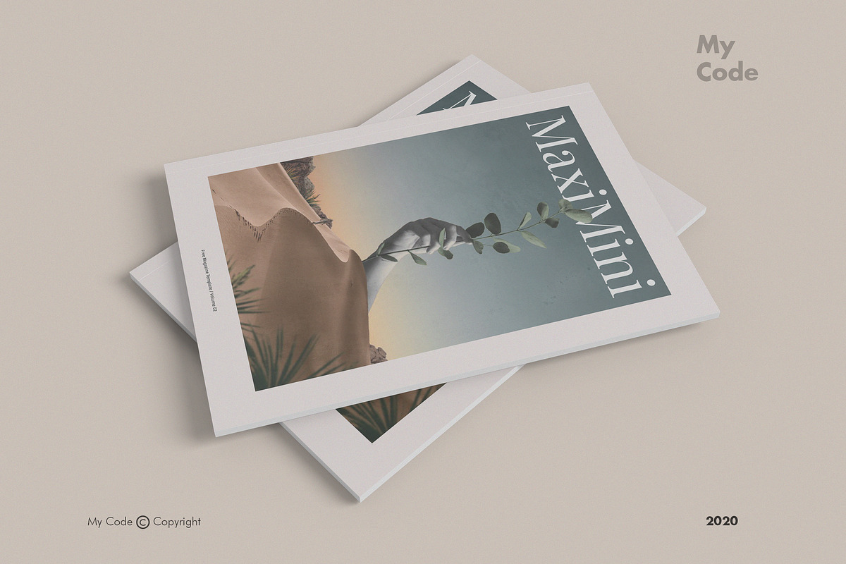 Minimalist Magazine Mockup, a Magazine Template by My Code Std