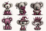 Whimsical Halloween Koala Clipart, a Seasonal Illustration by Designworld (Thumbnail 3 of 8)