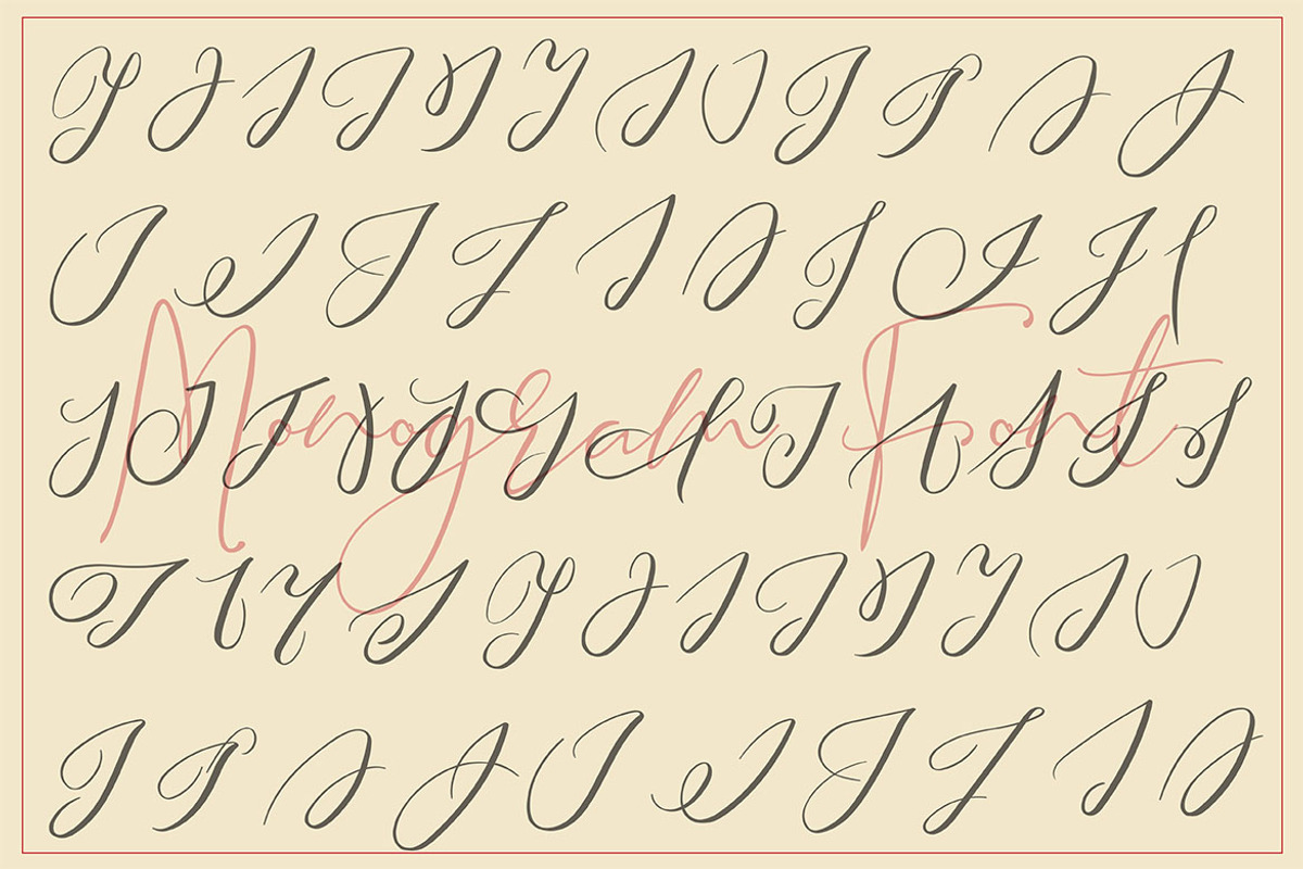 MONOGRAMS BUNDLE A to Z, a Script Font by AMINMARIO (Photo 16 of 37)