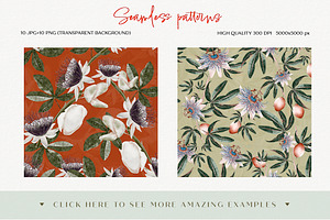 Passion Fruit Seamless Patterns