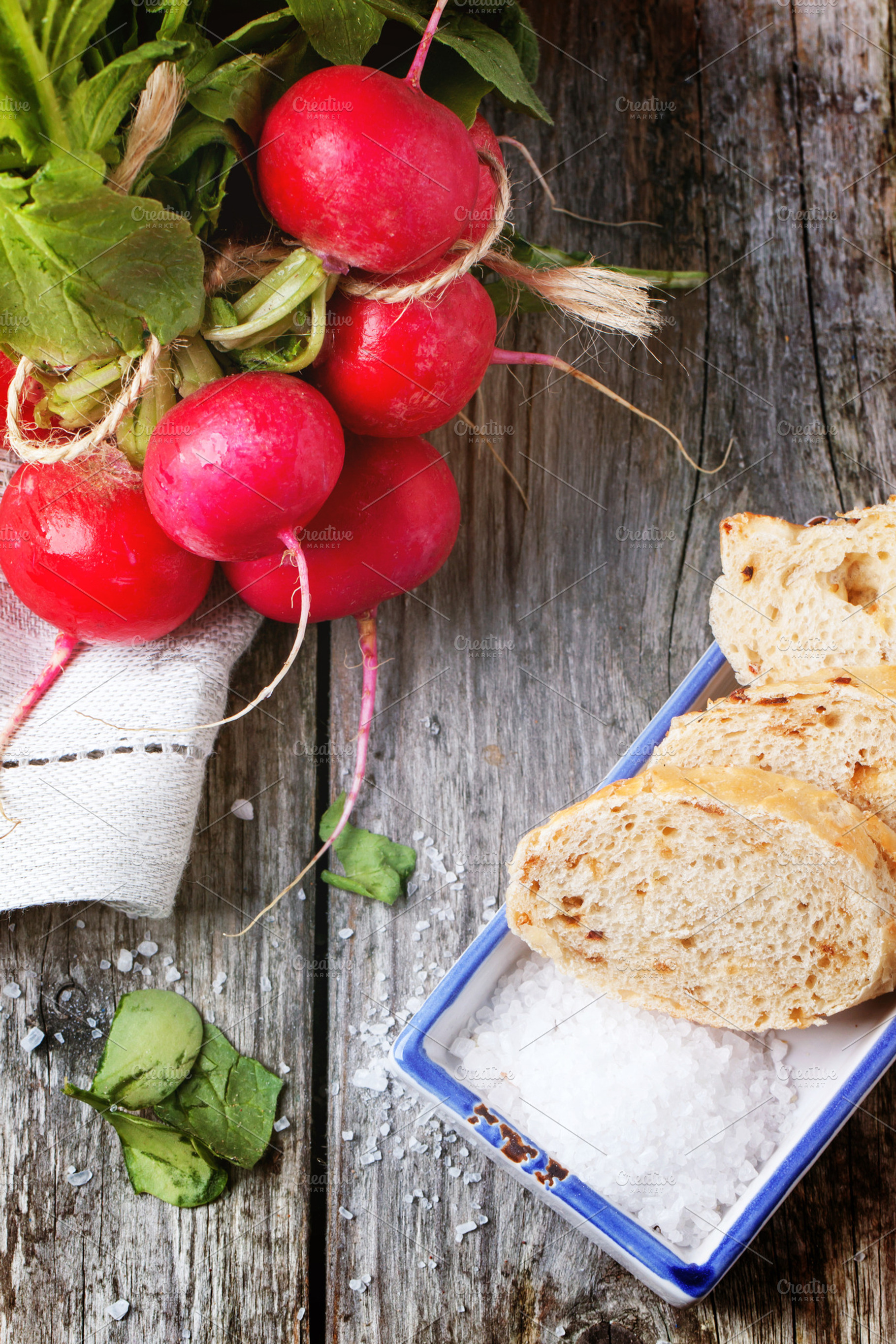 Fresh Radishes With Bread Stock Photo Containing Radish And Radishes