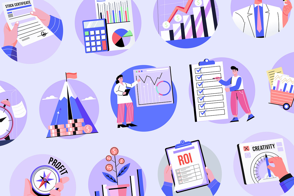 Animated Business Drawing Art Set, a Finance Illustration by Brickclay (Photo 3 of 5)