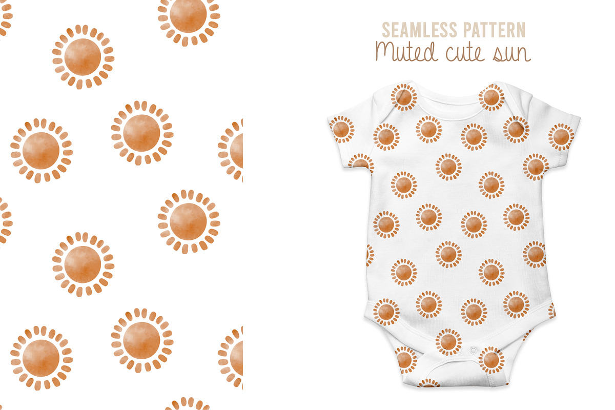 Earthy Boho Sun Pattern, a Pattern Graphic by Waterystrokes (Photo 3 of 4)