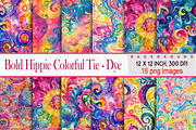 Bold Hippie Colorful Tie -Dye, a Pattern Graphic by Printable Treasure (Thumbnail 1 of 7)