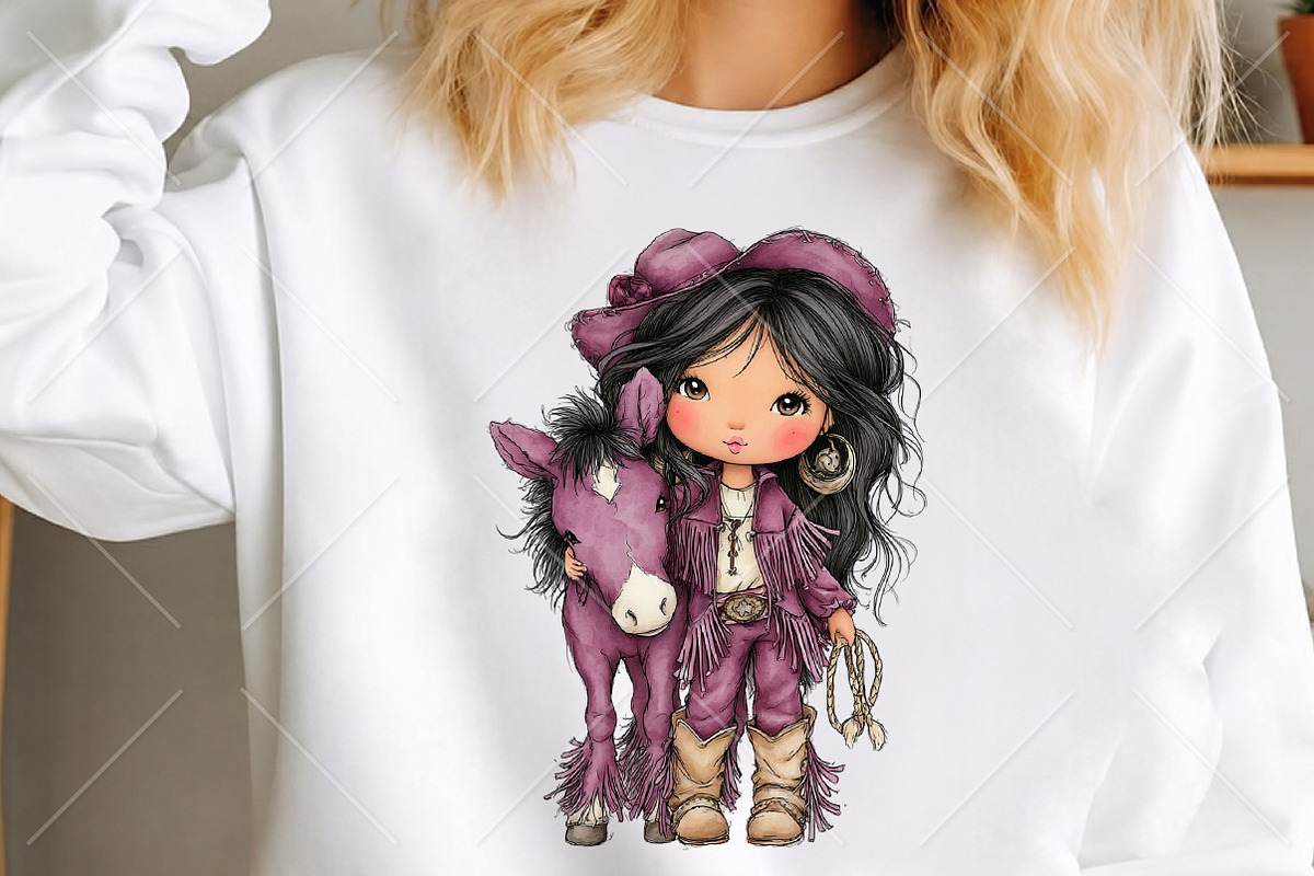 Whimsical Cowgirl Clipart Bundle, a Seasonal Illustration by Canvas Craft (Photo 5 of 10)