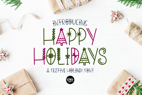 HAPPY HOLIDAYS Christmas Font preview 6