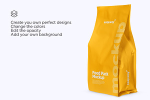 Matte Paper Food Bag PSD Mockups Set