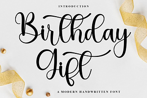 Birthday Gift, a Handwritten Font by FreshTypeINK