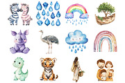 Watercolor Noah's Ark Clipart, a Seasonal Illustration by Design Market (Thumbnail 4 of 5)