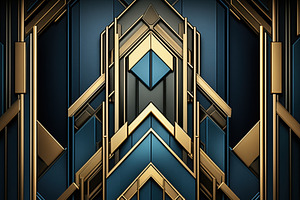 A Modern Abstract Art Deco Background Featuring Intricate Geometric Patterns In