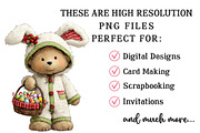 Whimsical Easter Teddy Bear Clipart, an Illustration by OK Design (Thumbnail 4 of 6)