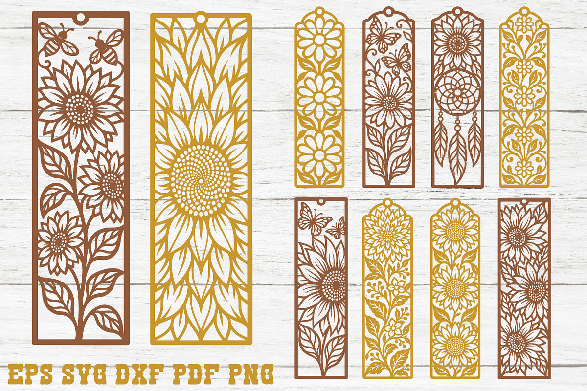 Sunflower Bookmarks SVG File, an Object Graphic by Libby Wishes (Photo 3 of 3)
