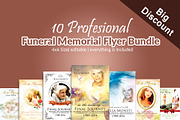10 Memorial & Funeral Flyer Bundle, a Flyer Template by Business Flyers (Thumbnail 1 of 11)