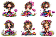 Quirky daisy girl Clip Art, an Illustration by CreationArt (Thumbnail 3 of 5)