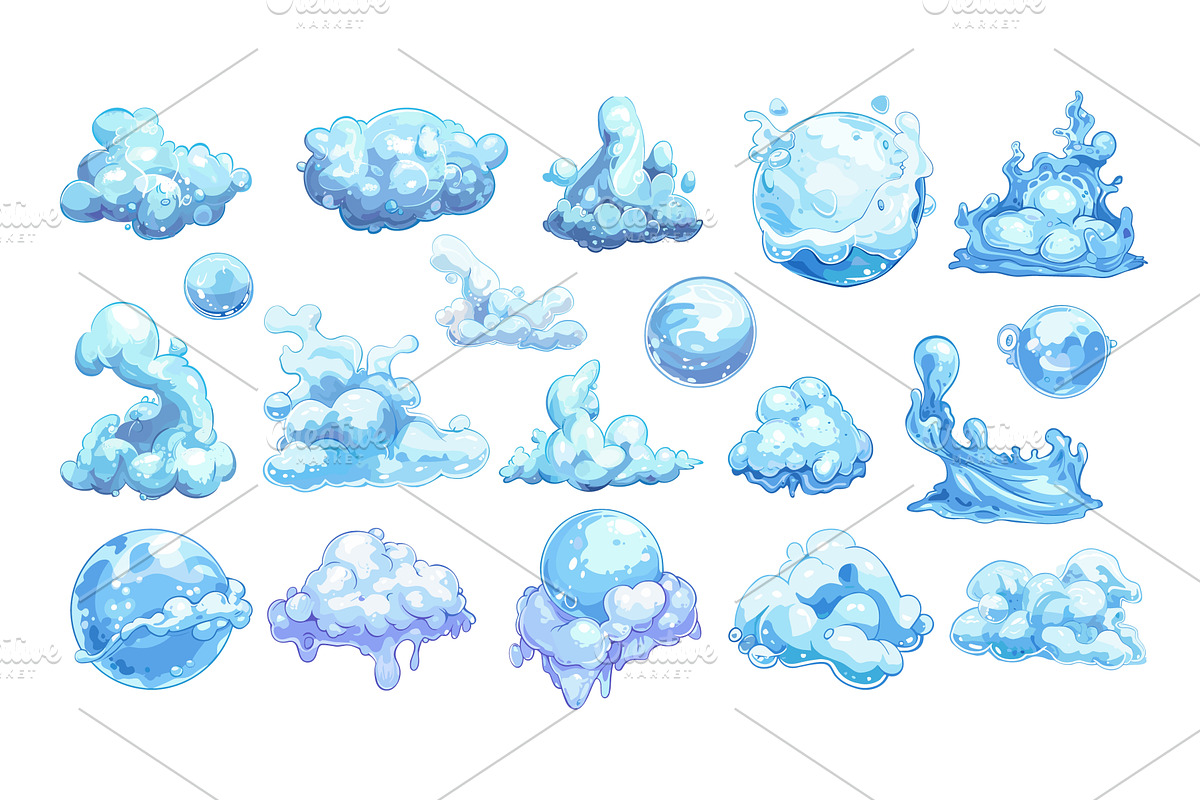 Soap shampoo bubbles cartoon vector, an Object Illustration by Valerie Bodnar