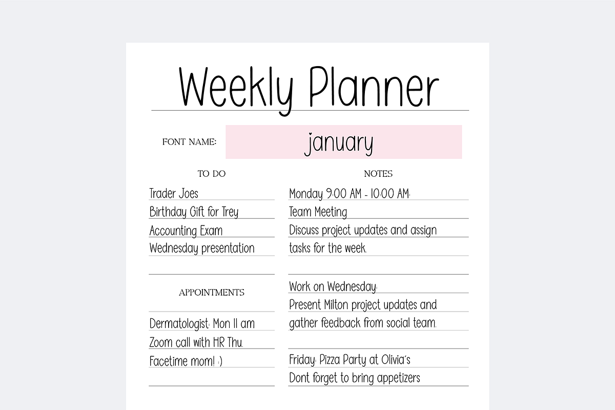 Essential Digital Planner Fonts Bund, a Handwritten Font by Blush Font Co. (Photo 4 of 9)