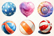 Watercolor Summer Ball Clipart, an Illustration by Libby Wishes (Thumbnail 4 of 5)