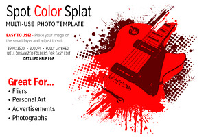 Spot Color Splat Photo Template