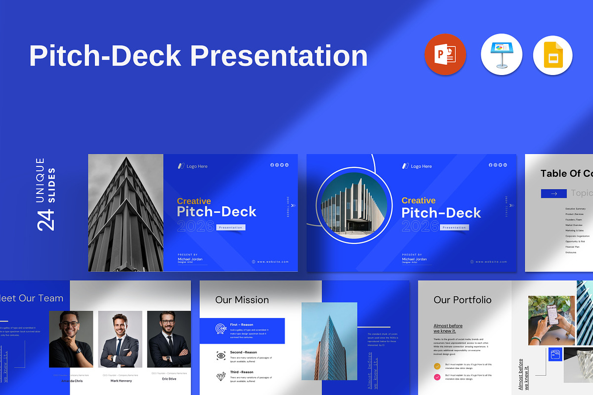 Pitch-Deck Presentation Template, a Presentation Template by Alvi-Studio (Photo 1 of 7)