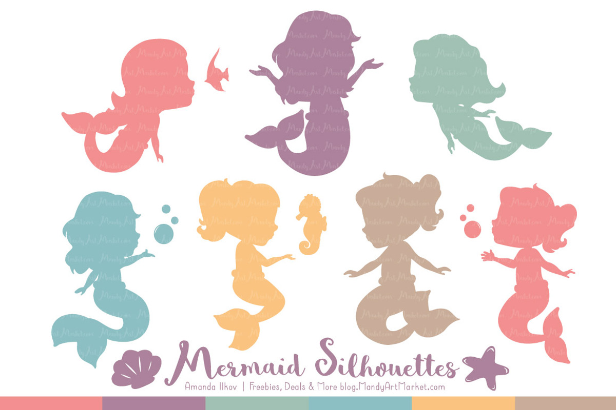 Mermaid Silhouettes in Vintage Girl, an Illustration by Amanda Ilkov (Photo 1 of 3)