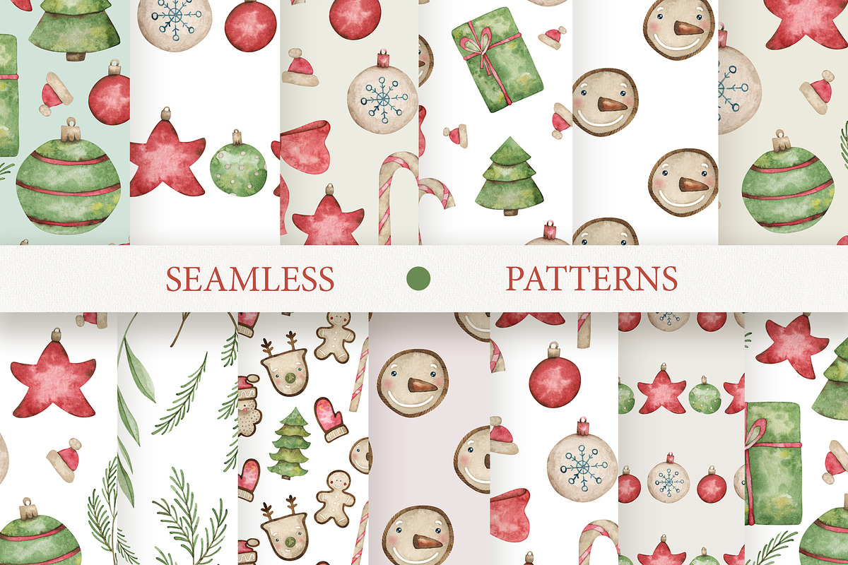 Watercolor Cozy Christmas set, an Illustration by OrangePeafowlArt (Photo 11 of 15)