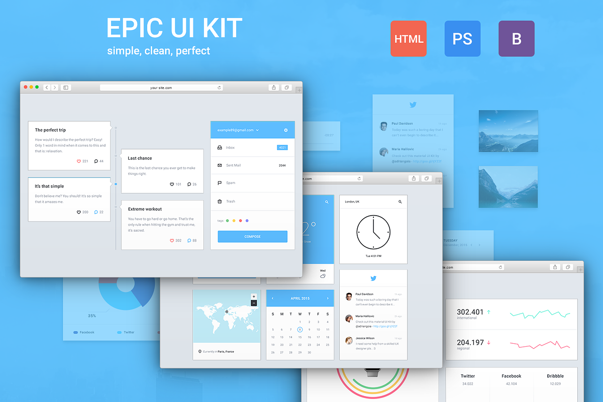 Epic UI Kit + Bootstrap Theme, an UI Kit Template by EpicShop (Photo 19 of 19)
