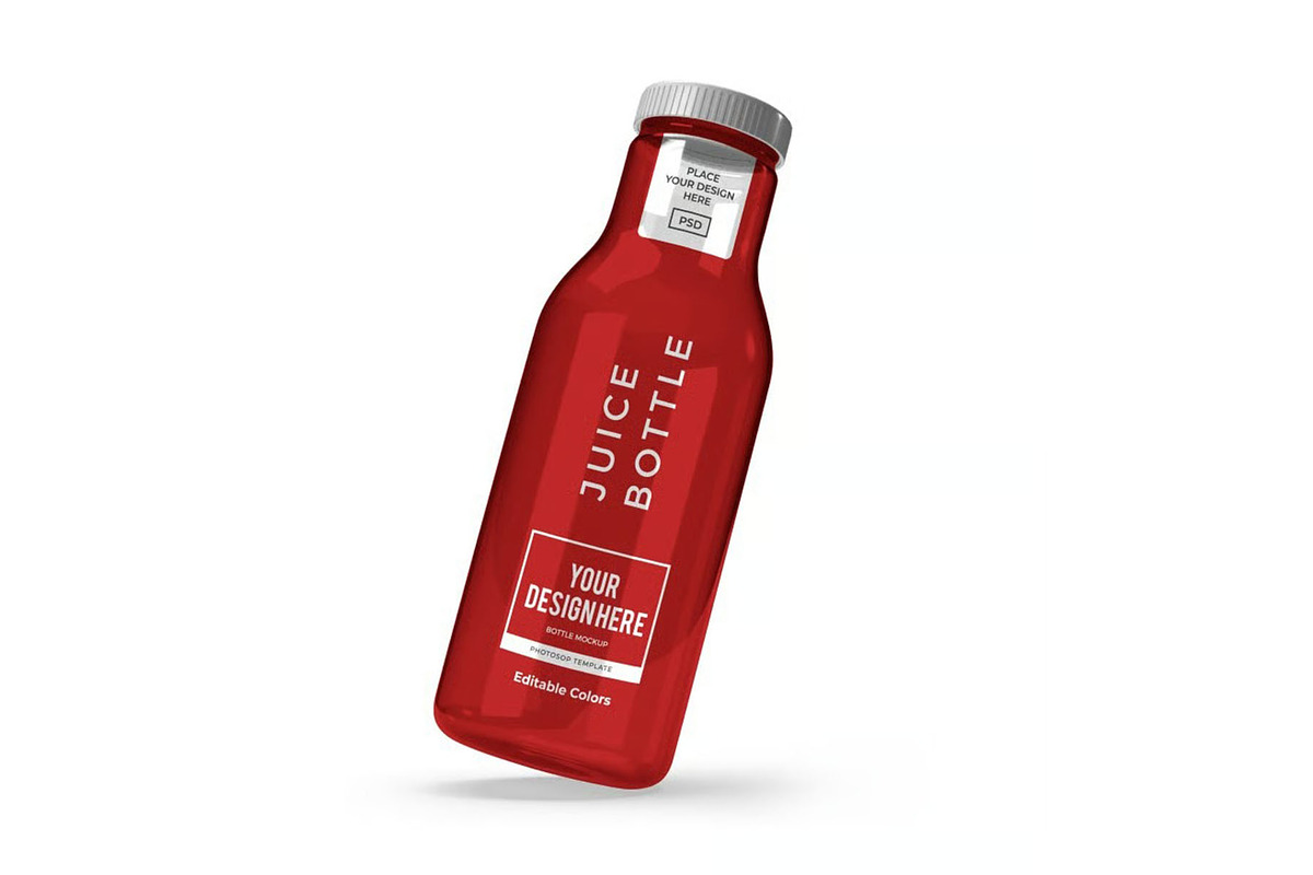 Juice Bottle Mockup Template Set, a Packaging Mockup by DesignRushMarket (Photo 11 of 11)