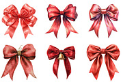Red Coquette Christmas Bow Clipart, an Illustration by DreamArtGraphic (Thumbnail 3 of 5)