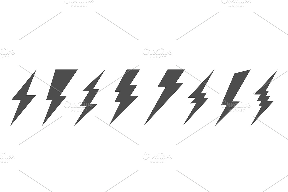 Thunder and bolt lighting flash., an Illustration by HAPPY VECTOR