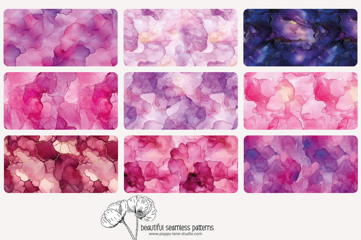 80 pink alcohol ink seamless pattern, a Pattern Graphic by Poppy Lane Studio (Photo 9 of 11)
