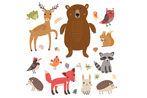 Forest. Animals And Patterns