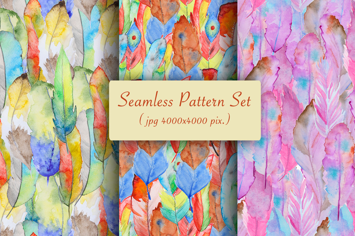Watercolor feather set, an Illustration by IvanFet (Photo 3 of 4)
